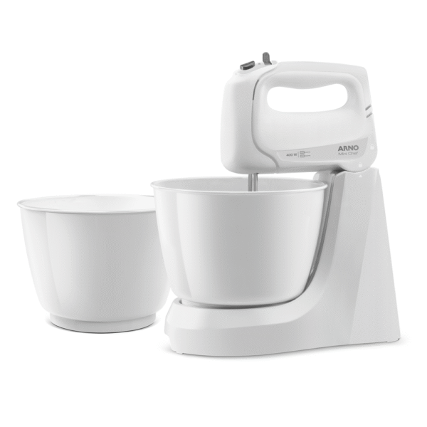BATIDORA MINI CHEF ARNO H10 4V 2 BOWLS BLANCO 220V - Imagen 2