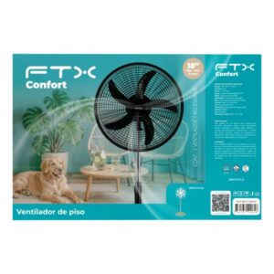 VENTILADOR DE PIE FTX 3 VELOCIDADES CONFORT 70W 220V NEGRO/PLAST HB-EF-02