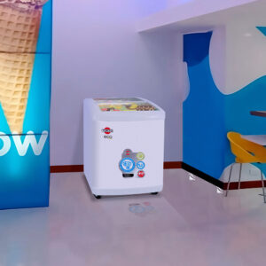 CONGELADOR P/HELADOS TOKYO TCONH220R 132 NET VID.CURVO DESLIZ.