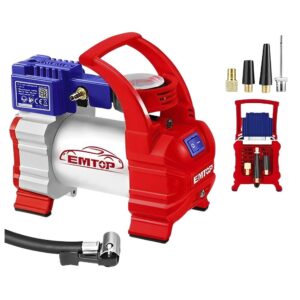 Compresor para Auto Emtop EAAC3501 140psi con Accesorios - Rojo/Gris